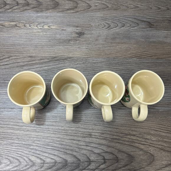 Lucy And Me Enesco Christmas Coffee Mug White Ceramic Cup Set of 4 Vtg 80s Retro - Picture 5 of 6